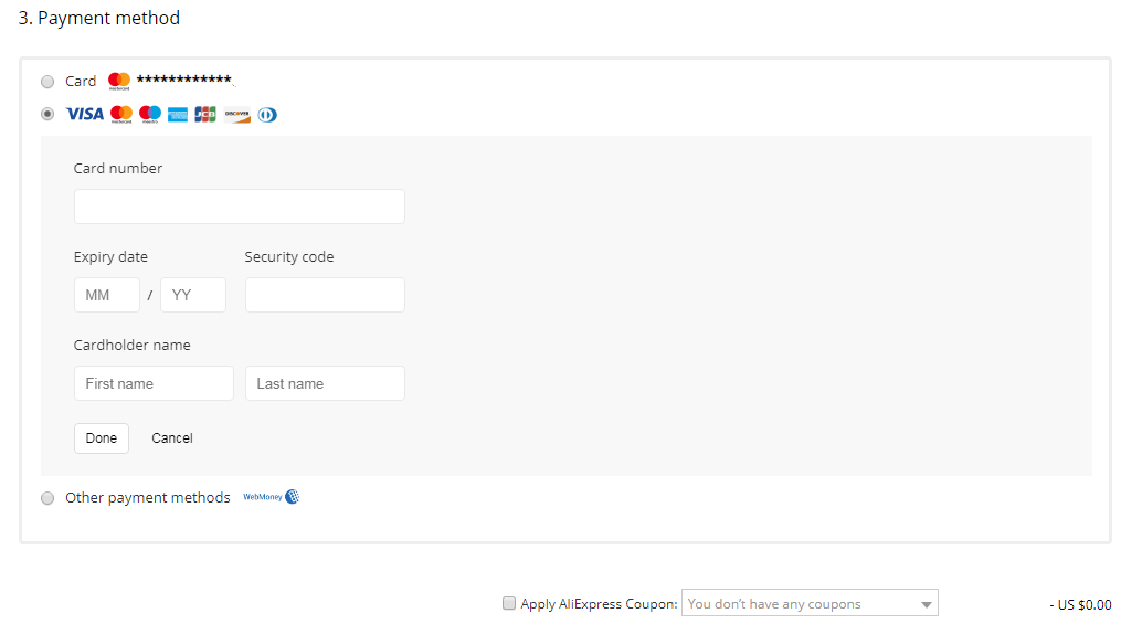 Fizetés bankkártyával